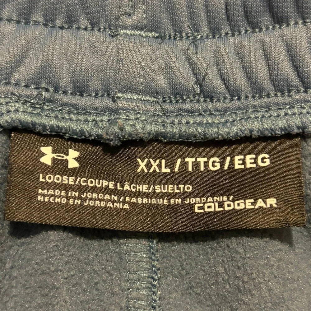 Under Armour ColdGear Mens XXL Joggers Blue Grey Fleece Lined Pants 1357123